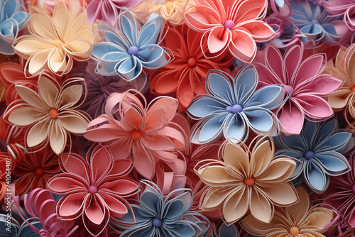 Paper clip flowers  Easter background