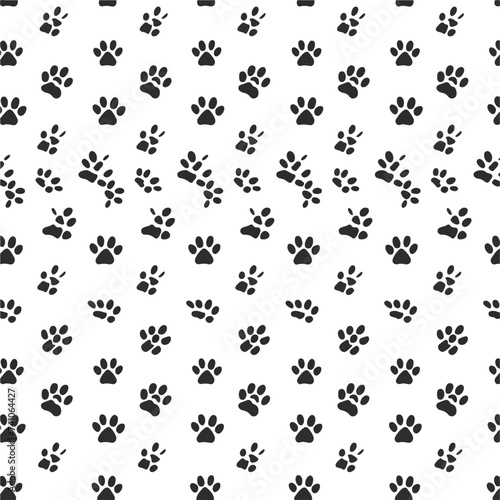 Dog Paw isolated dog bone Seamless pattern vector