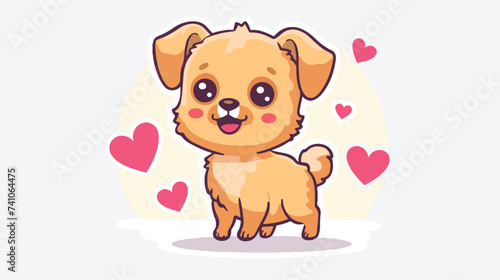 Dog puppy standing icon. Cute cartoon kawaii pet