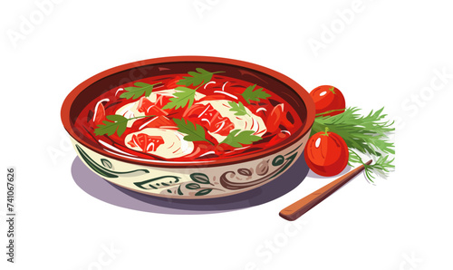 ukrainian borsch vector flat minimalistic isolated illustration