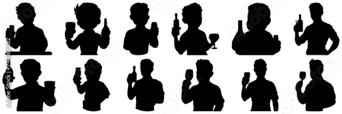  Barmen silhouettes set, large pack of vector silhouette design, isolated white background