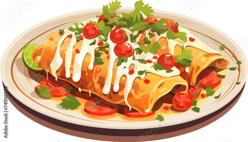 Enchiladas vector flat minimalistic isolated vector style illustration