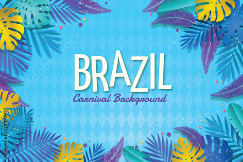 realistic brazilian carnival background design vector illustration