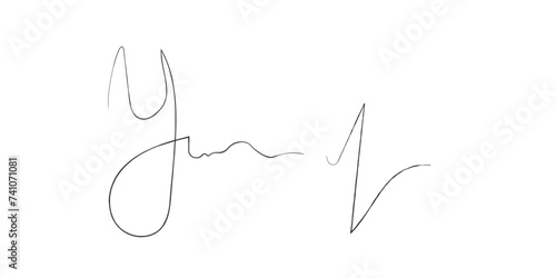 Fake autograph samples. Isolated Vector Handwritten signature photo
