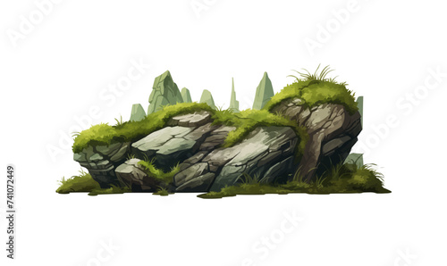 Large rock isolated vector style on isolated background illustration