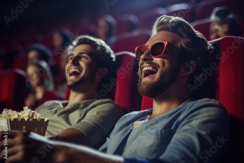 close-up photo of a couple of two gay men in stunning emotions from watching a 3D film sitting in a cinema --ar 3:2 --v 5.2 Job ID: 3480e76c-c60d-4b19-8358-0a8f0bbbe8ae