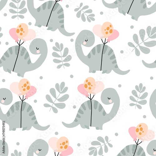 seamless pattern with dinos