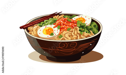 ramen bowl isolated vector style illustration