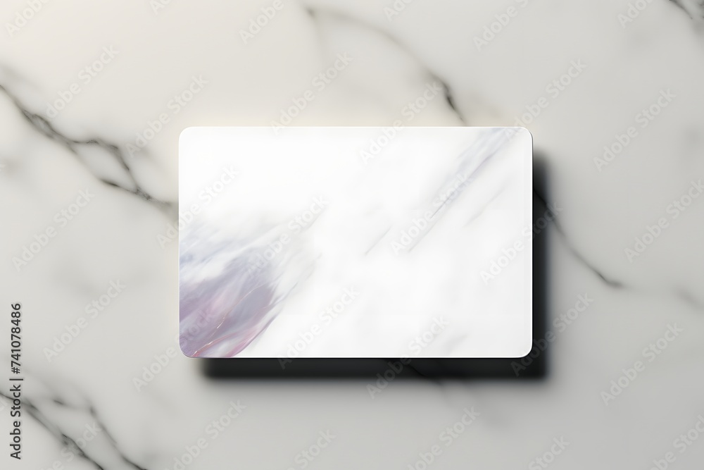 Business card mockup on a stone background, top view. White marble namecard design mock up presentation Business card mockup on a stone background, top view. White marble namecard design mock up presentation