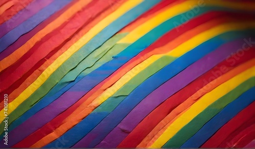 background of stripes Abstract background of vibrant colors, which include red, orange, yellow, green, blue, and purple. Colors are representative of the LGBTQ plus flag, and their bold and bright ap