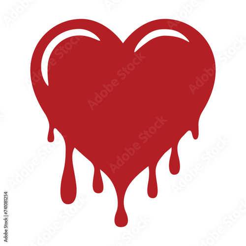 Bleeding heart symbol or sign flat vector icon for apps and websites