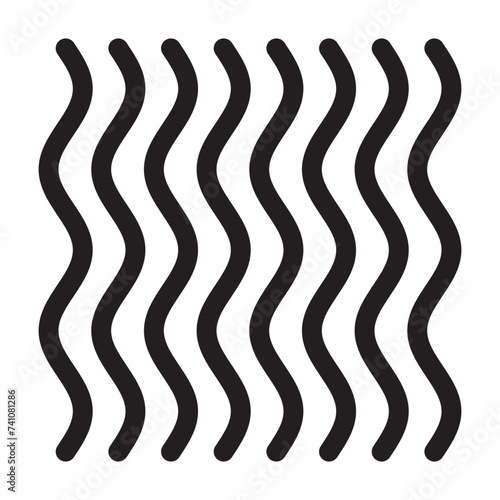 Wavy spaghetti or ramen noodles flat vector icon for food apps and websites
