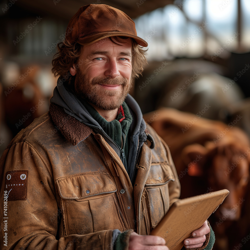 Obraz premium Portrait of a handsome smiling farmer