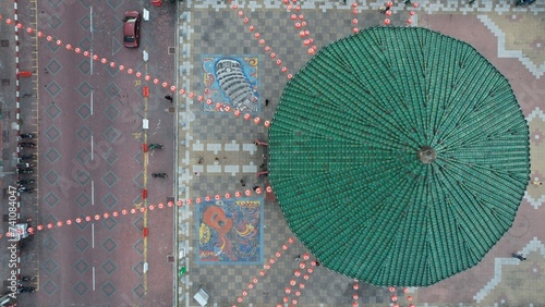 Teluk Intan, Malaysia - February 16 2024: Aerial View of the Leaning Tower of Teluk Intan photo