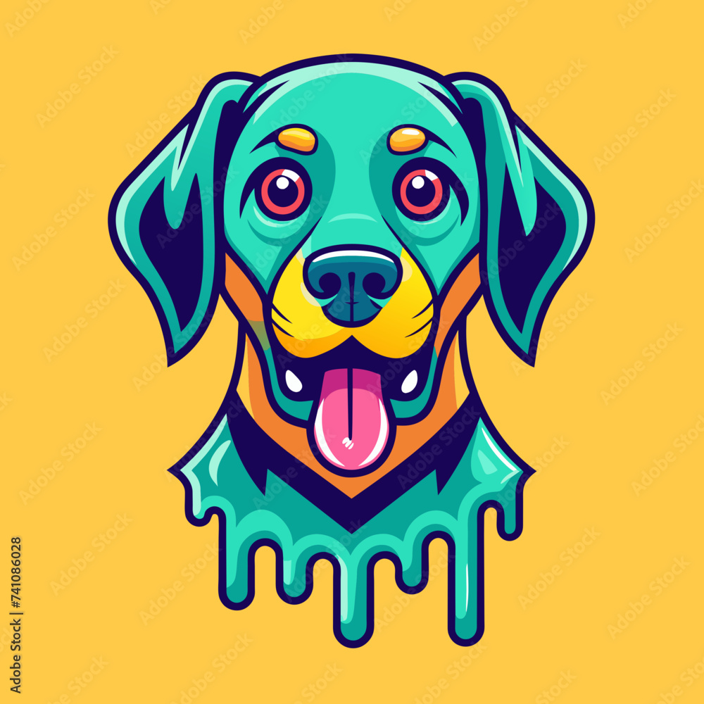 Surreal Melting Dog T-Shirt Design: Vector Graphic for Print on Demand