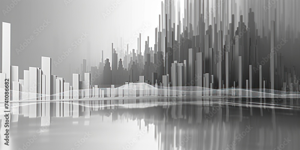 Gray abstract statistics chart wallpaper background illustration