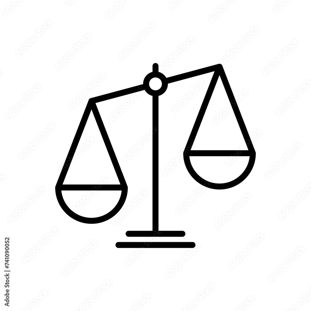 Scales icon vector. Law scale icon. Scales vector icon. Justice Scales icon vector. Law scale icon. Scales vector icon. Justice