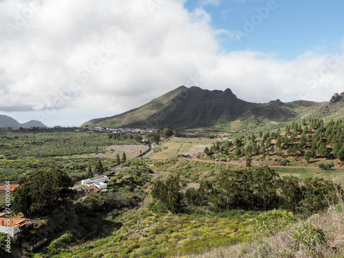 El Tanque, illy panorama of the region and the lava mountains. photo