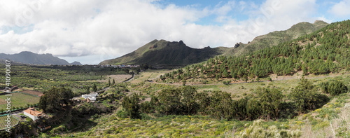 El Tanque, illy panorama of the region and the lava mountains.
