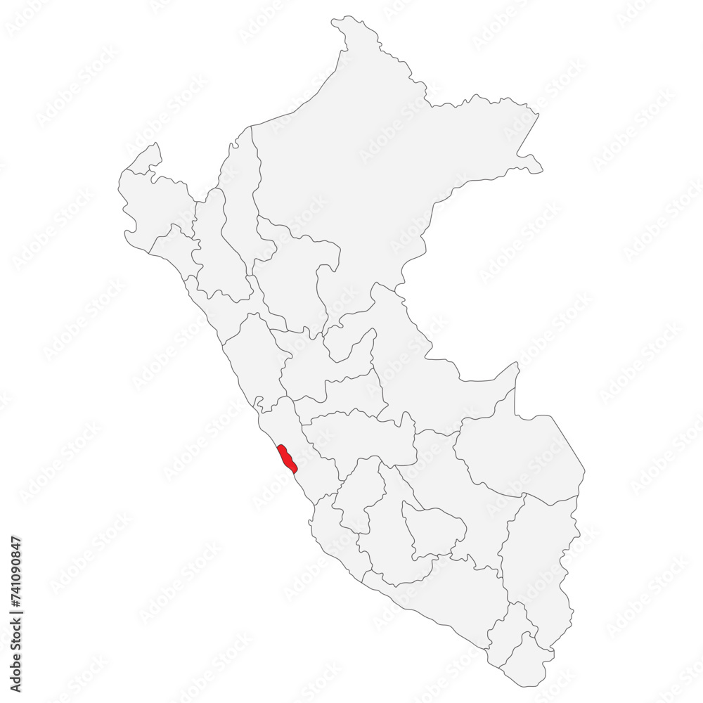Map of Peru with capital city Lima