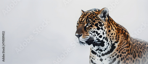 Beautiful Jaguar Photo on White Backdrop