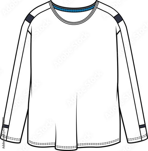 Sweatshirt Design for boys. Children's clothes, Apparel template Flat Sketch Fashion CAD Graphics, kids wear, Vector Illustration