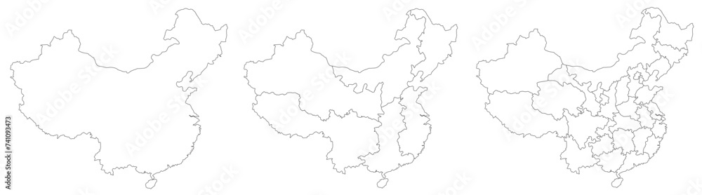 China map. Map of China in white set
