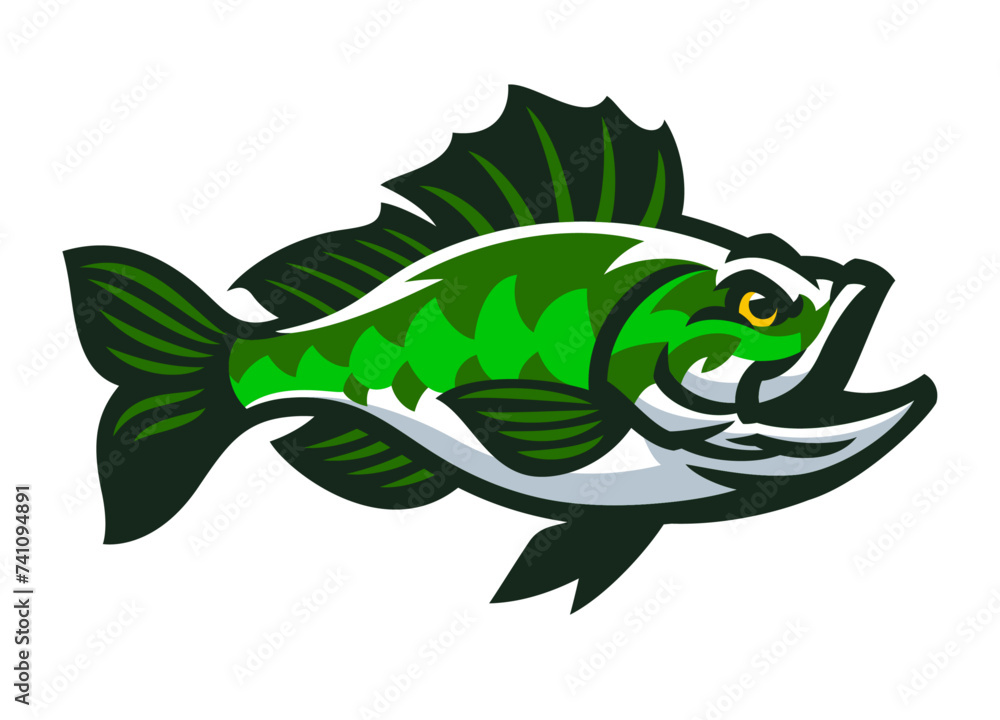 Big Bass Fish Logo Mascot Design Big Bass Fish Logo Mascot Design