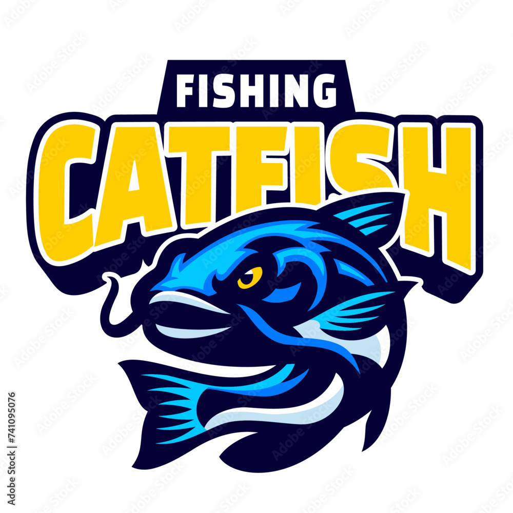 Cartoon Catfish Mascot Logo Design Cartoon Catfish Mascot Logo Design