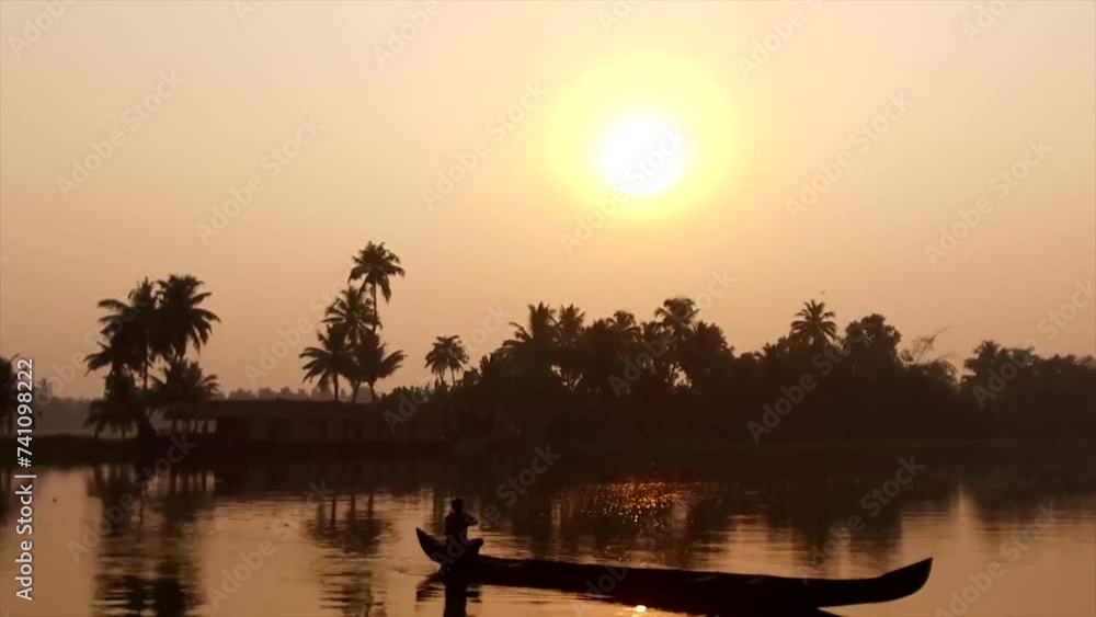 India sunset of the river India sunset of the river