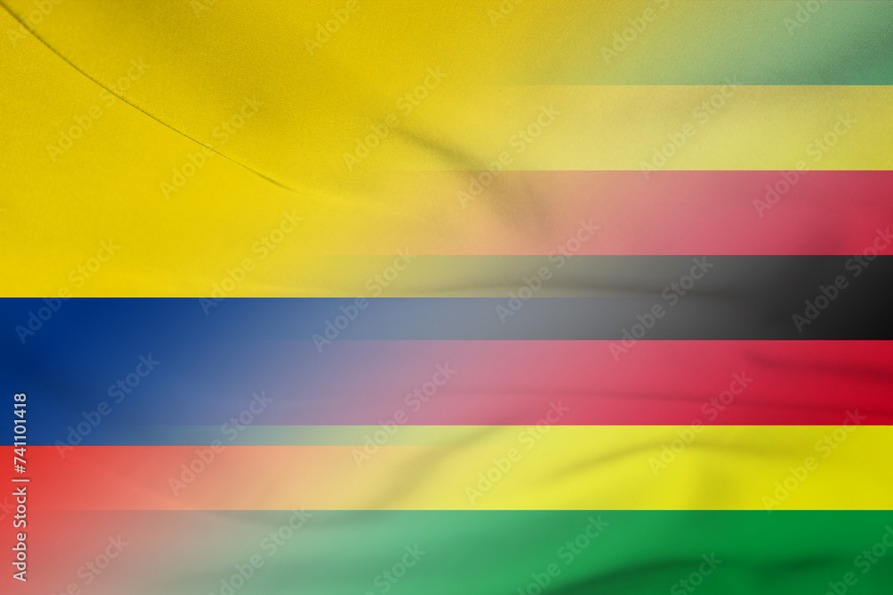 Colombia and Zimbabwe state flag international contract ZWE COL