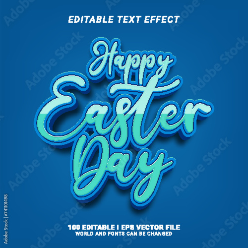 blue lettering easter day text effect graphic style