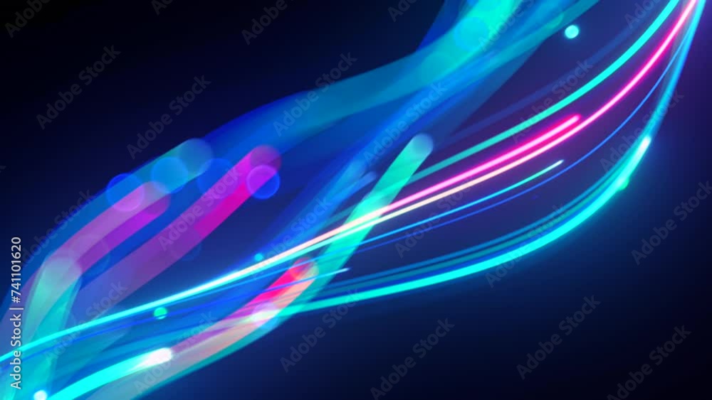 looping 3d animation. Abstract pink blue neon background with ...
