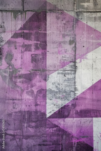 Vibrant Geometric Abstraction on Concrete Grunge Wallpaper