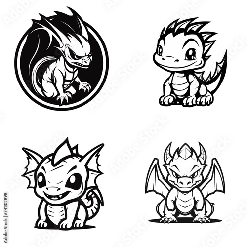 set of chupacabra monsters  vector illustration isolated transparent background logo, cut out or cutout t-shirt print design