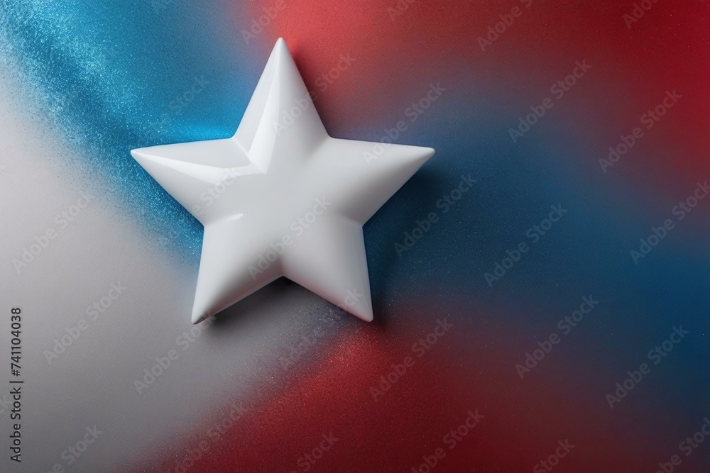Obraz premium White Star Accent on Red, Blue, and White Diffuse Background