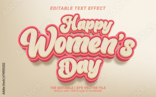 happy woman's day lettering text effect