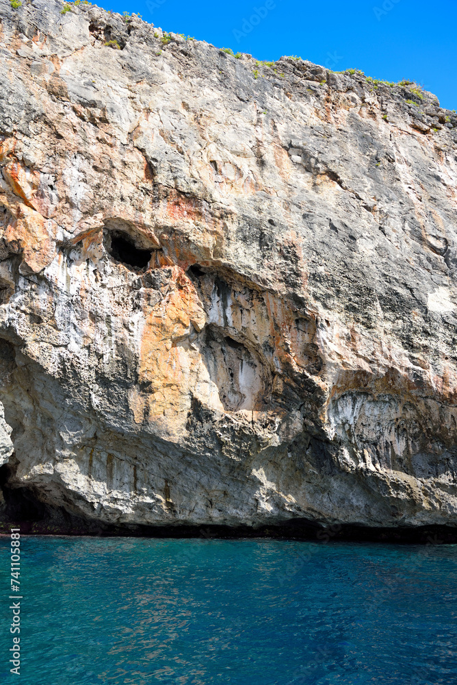 The caves on the Adriatic side of Santa Maria di Leuca seen from the tourist boat