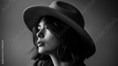 Simple portrait of a person in a hat, soft, natural light.