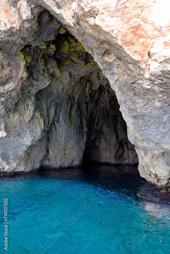 The caves on the Adriatic side of Santa Maria di Leuca seen from the tourist boat © maudanros