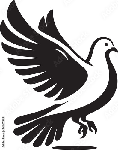 Pigeon silhouette vector illustration