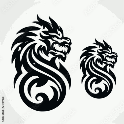 Wallpaper Mural Head Lion Stylized. Menacing Stylized Creature. A Textless Logo with a White Background Torontodigital.ca