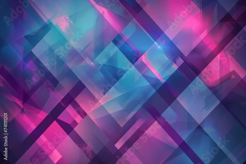 Illustration of Magenta and blue colored geometric shapes pattern representing abstract background