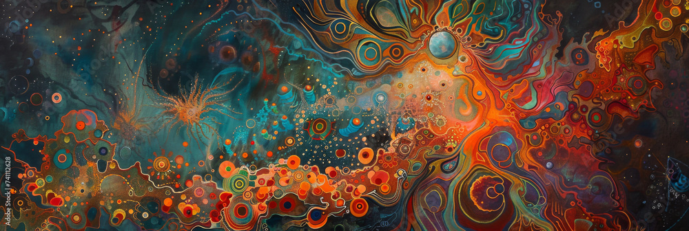 an abstract painting of a colorful and vibrant space, generative AI an abstract painting of a colorful and vibrant space, generative AI