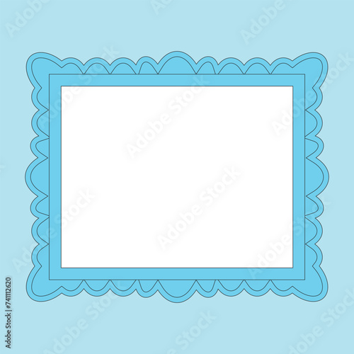 Blank white canvas board with a blue frame