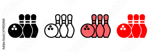 Bowling icon vector illustration. bowling ball and pin sign and symbol.