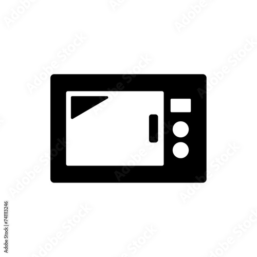 電子レンジのアイコン・イラスト素材(白黒)