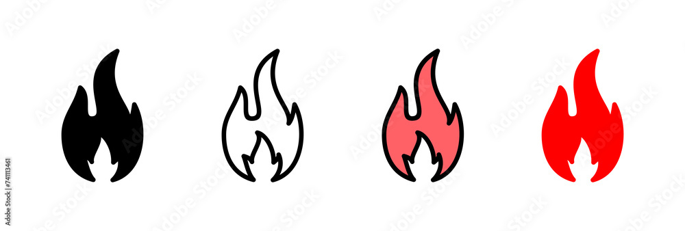 Fire icon vector illustration. fire sign and symbol Fire icon vector illustration. fire sign and symbol