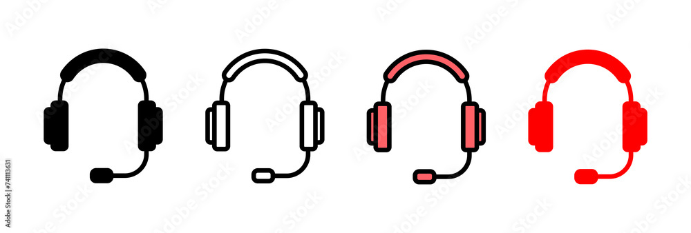 Headphone icon vector illustration. Headphone sign and symbol - obrazy, fototapety, plakaty 