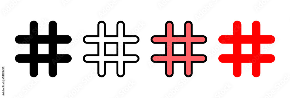 Obraz premium Hashtag icon vector illustration. hashtag sign and symbol